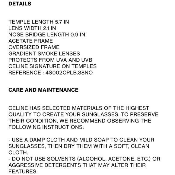 SOLD BNIB Authentic Celine Oversized Sunglasses 🕶️ 😎 - Picture 9 of 9